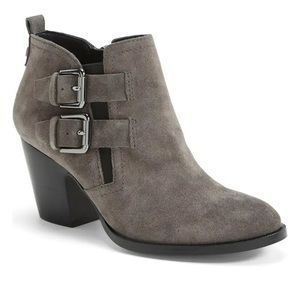Gray suede ankle boots